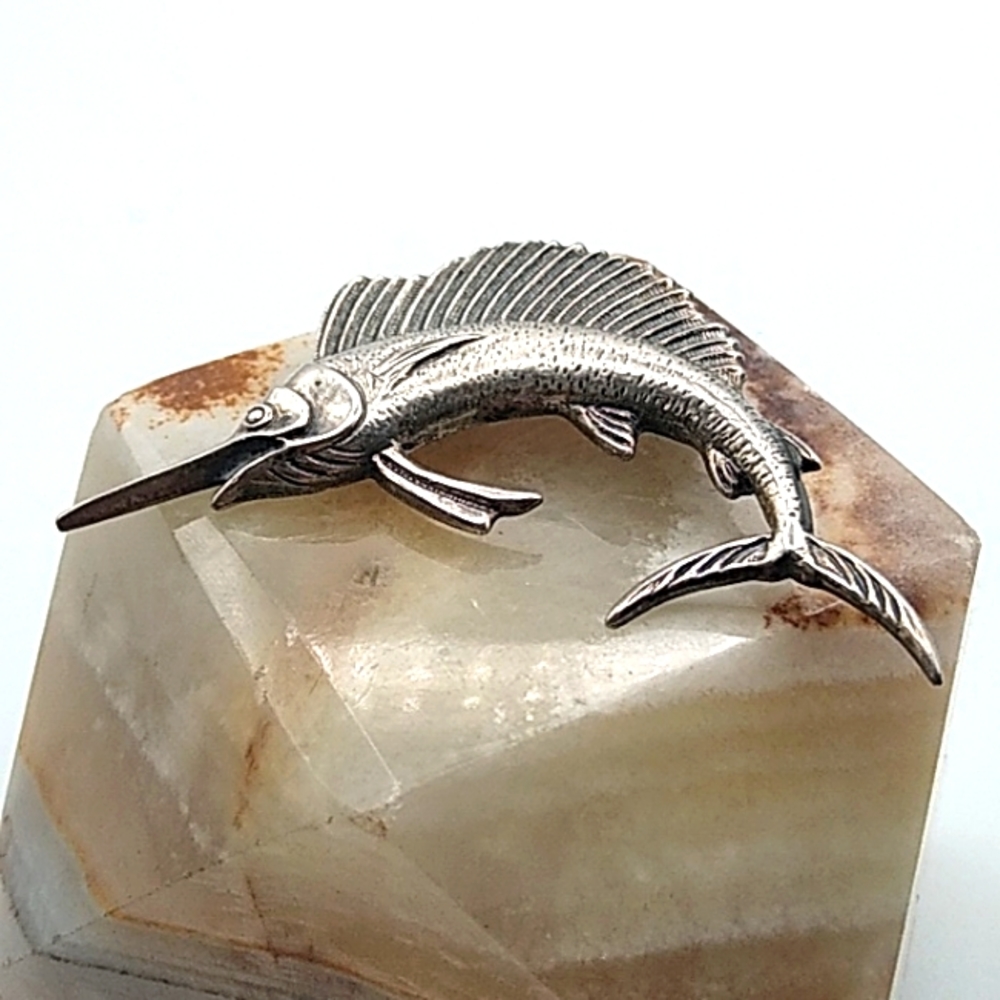 Vintage Sterling Swordfish Brooch